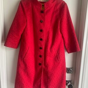 Catherine Malandrino Red Cotton Overcoat size 6
